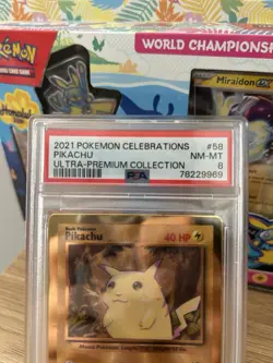 2021 POKEMON CELEBRATIONS ULTRA-PREMIUM COLLECTION #58 PIKACHU PSA 8 NM-MT - Image 3