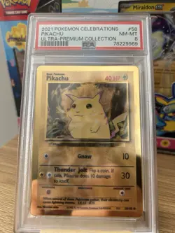 2021 POKEMON CELEBRATIONS ULTRA-PREMIUM COLLECTION #58 PIKACHU PSA 8 NM-MT - Image 4