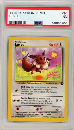 1999 POKEMON JUNGLE - #51 EEVEE - PSA 7 NM - Image 1