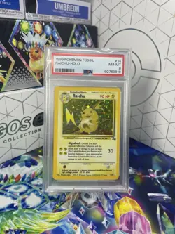 1999 Pokemon Fossil Raichu Holo 1st Edition Card #14/62 PSA 8 Near Mint Rare - Image 1