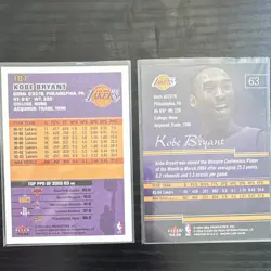 Kobe Bryant Los Angeles Lakers Fleer Tradition #187 NBA Showcase #63 2-Card Lot - Image 2