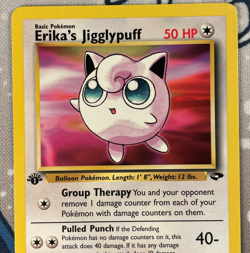 Erika's Jigglypuff 69/132 1st Edition Gym Challenge WOTC Vintage Pokemon Card NM - Image 2