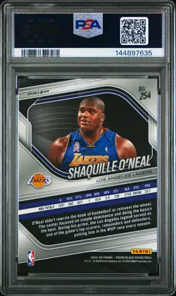 2024 Panini Prizm Black Shaquille O'Neal #254 Silver PSA 10 - Image 2