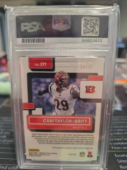 Panini 2022 Donruss Optic Cam Taylor-Britt RC Auto Black Pandora 24/25 PSA 10 10 - Image 2