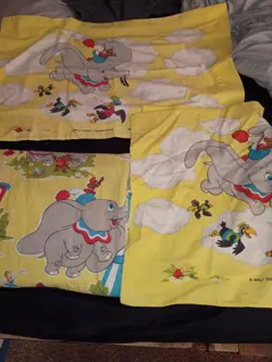 Vintage Disney Dumbo the Elephant Circus Vintage Disney Fabric Bed Sheet Rare - Image 1