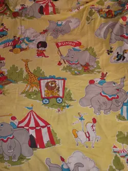 Vintage Disney Dumbo the Elephant Circus Vintage Disney Fabric Bed Sheet Rare - Image 4