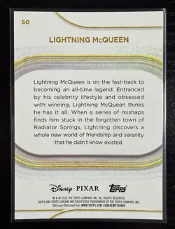 2025 Topps Chrome Disney Lightning McQueen Blue Variation Mickey Black Red /28 - Image 2