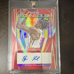 Leaf 2022-23 Vivid Technicolor Ryan Rollins Rookie Auto Red /35 #T-RR1 - Image 1