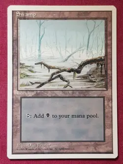 Magic The Gathering 4TH EDITION SWAMP A land card MTG - Image 1