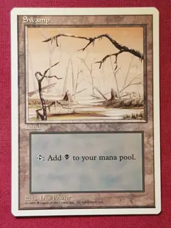 Magic The Gathering 4TH EDITION SWAMP B land card MTG - Image 1