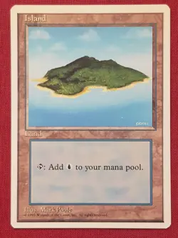 Magic The Gathering 4TH EDITION ISLAND C land card MTG FOURTH - Image 1