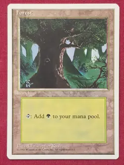 Magic The Gathering 4TH EDITION FOREST A land card MTG FOURTH - Image 1