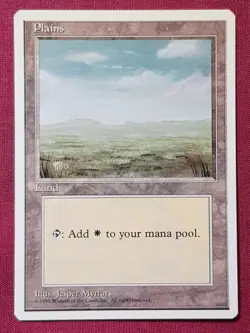 Magic The Gathering 4TH EDITION PLAINS B land card MTG - Image 1