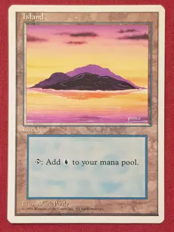 Magic The Gathering 4TH EDITION ISLAND B land card MTG FOURTH - Image 1