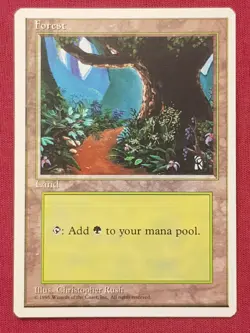 Magic The Gathering 4TH EDITION FOREST B land card MTG FOURTH - Image 1