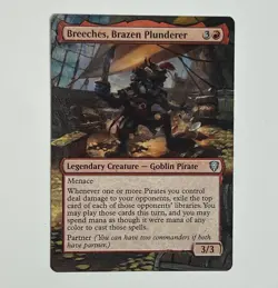 MTG Breeches, Brazen Plunderer Hand Painted Alter Altered Partner Commander Card - Image 1