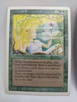 4x MTG Verduran Enchantress Revised Edition Regular Rare Playset - Image 2