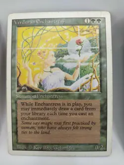4x MTG Verduran Enchantress Revised Edition Regular Rare Playset - Image 3