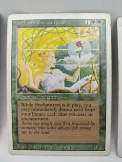 4x MTG Verduran Enchantress Revised Edition Regular Rare Playset - Image 4