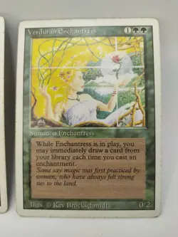 4x MTG Verduran Enchantress Revised Edition Regular Rare Playset - Image 5