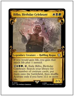 1x Bilbo, Birthday Celebrant, Showcase Scrolls, LOTR, Magic MTG NM - Image 1