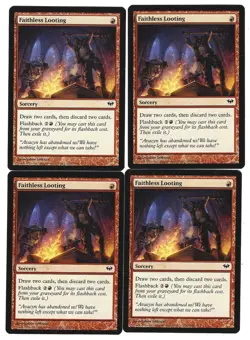 Failthless Looting x4 9/10 NM- Magic M:tG Dark Ascension RDKAFL-06 - Image 1
