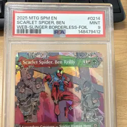 Scarlet Spider Ben Reilly 0214 Borderless Spider Man MTG Magic FOIL PSA 9 Mint - Image 2