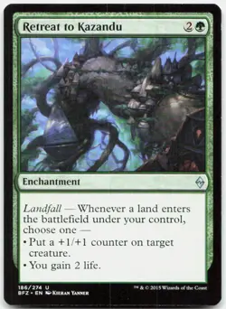 Retreat to Kazandu 186 Uncommon Battle for Zendikar Magic: The Gathering NM - Image 1