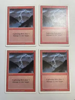 4x MTG Lightning Bolt Revised Edition MP/HP - Image 1