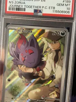 Pokemon Card N’s Zorua SVP 189 ETB Promo Pokemon Center Stamped- PSA 10 GEM MINT - Image 2