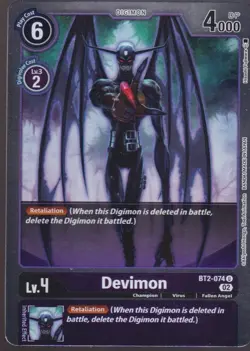 BT2-074 Devimon Uncommon Foil Digimon Card Trading Card TCG - Image 1