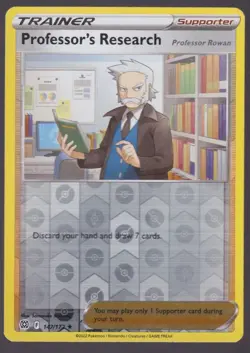 Pokemon Card Professor's Research Brilliant Stars Reverse Holo Rare 147/172 TCG - Image 1