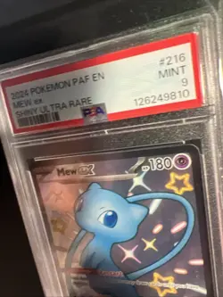Pokemon Mew EX TCG Paldean Fates Holo Shiny Ultra Rare Card 216/091 PSA 9 Mint - Image 5