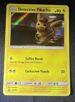 Pikachu - Detective Pikachu - SM190 - Holo Foil Rare - Pokemon Card - Image 1