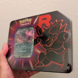 Pokemon Team Rocket Tin 5 Booster Packs + Promo - New Sealed Nidoking Tin Wow !! - Image 1