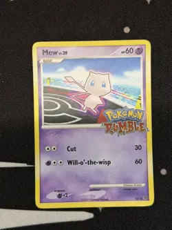 LP | Mew Pokemon Rumble Promo Card 10/16 Regular English 2009 Basic Psychic - Image 3