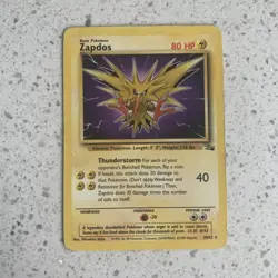 🔥 Pokemon TCG Zapdos Fossil Set Unlimited Rare Non-Holo Card 30/62 🔥 MP - Image 1