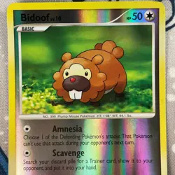 Bidoof 70/130 Reverse Holo Diamond & Pearl Base Set Pokemon Card 2007 LP - Image 2