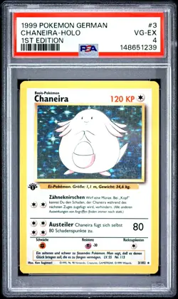 1999 POKEMON GERMAN 1ST EDITION #3 CHANEIRA-HOLO PSA 4 - Image 1