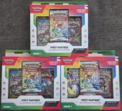 Pokemon TCG First Partner Pack Series 1 Illustration Collection Lot of 3 Boxes - Image 1