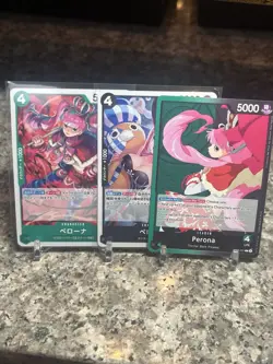 One Piece Perona 3 Card Lot (op06-021, Japanese Op10-092 Op10-036) - Image 1