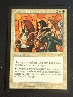 1x Serra's Liturgy (49) Urza's Saga LP MTG Magic the Gathering x1 MKE - Image 1