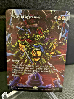 Waves of Aggression (Borderless) Foil M 0013 MTG Teenage Mutant Ninja Turtles NM - Image 1