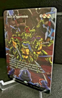 Waves of Aggression (Borderless) Foil M 0013 MTG Teenage Mutant Ninja Turtles NM - Image 2