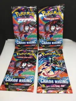Pokemon Mega Evolution Chaos Rising ME04 39 Card Lot Of 4 Opened Packs Base Holo - Image 2