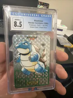 Pokemon TCG Blastoise Bandai Carddass Green Card Prism Holo CGC 8.5 - Image 1