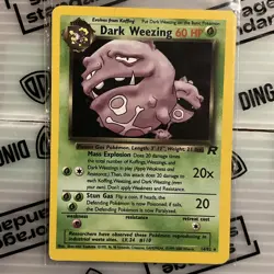 Pokemon Dark Weezing Holo Rare Card 14/82 - Image 1