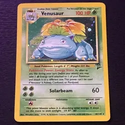 Venusaur 18/130 Pokemon TCG Base Set 2 Holo Foil Rare Card Near Mint NM - Image 1