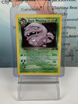 SHIPS SAME DAY Pokemon Card Dark Weezing 14/82 Holo Team Rocket Grass Type Rare - Image 1