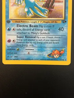 1st Edition Misty's Golduck 12/32 Holo Gym Challenge Pokemon Card! NM+ / MT - Image 3